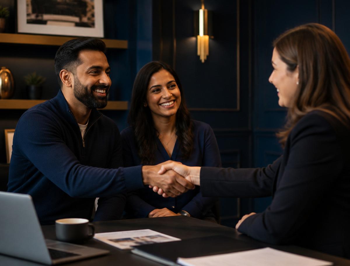 Lifestyle Property Group team with a client